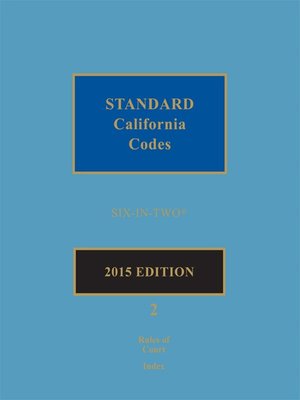 cover image of Standard California Codes: 6-in-2